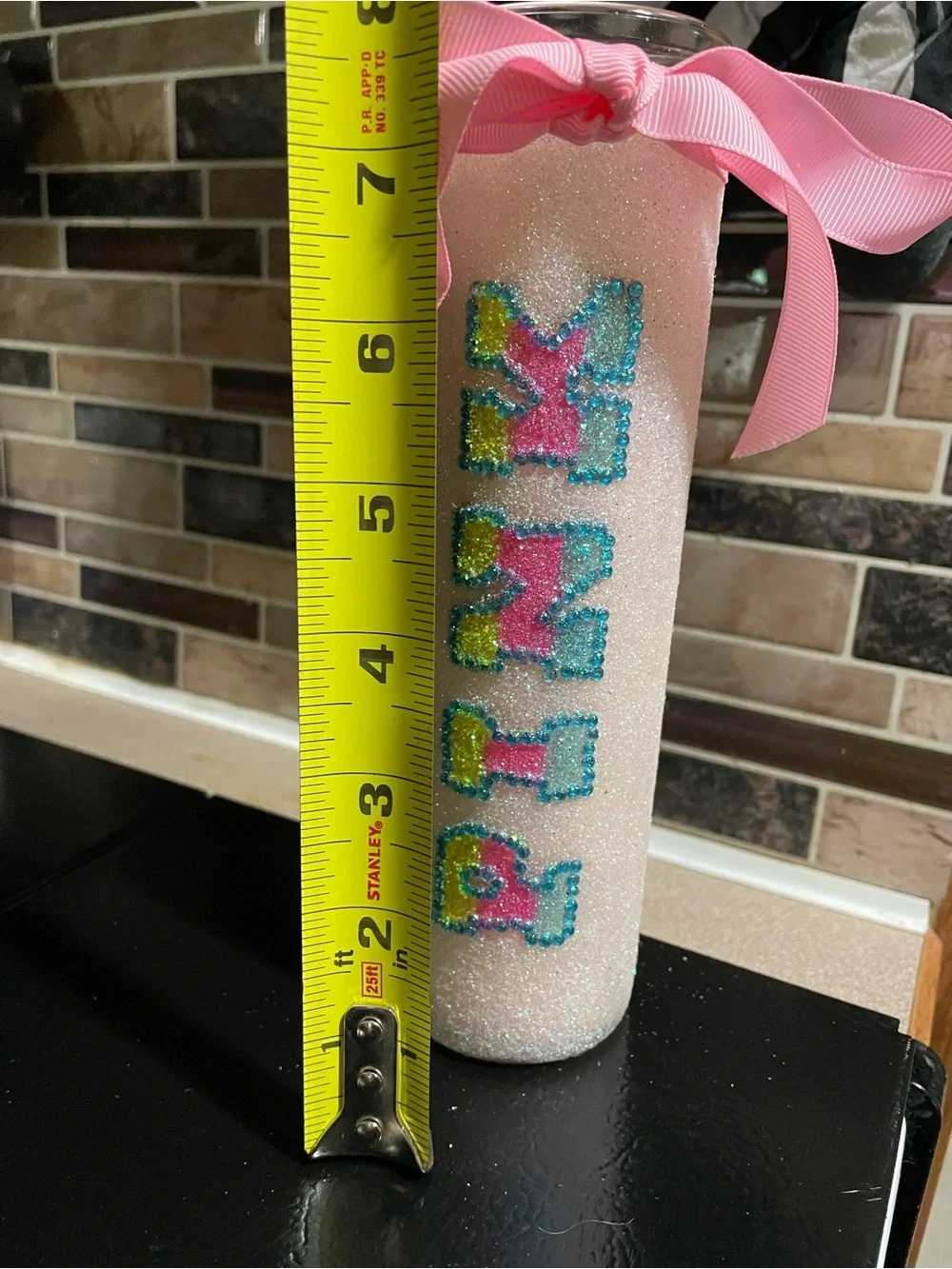 Handmade PINK-Inspired Glitter Candle – Never Used